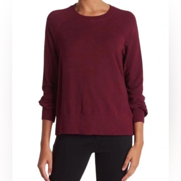 Sundry Women’s Puff Sleeve Raglan Top Magenta Size 2 Rayon Blend Sweatshirt - Picture 1 of 9